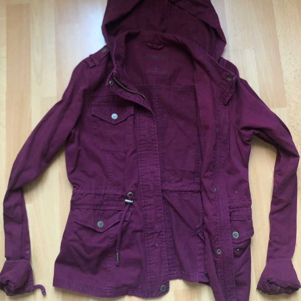 Burgundy military jacket